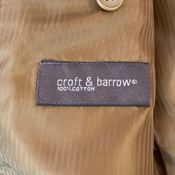 Croft & Barrow Corduroy Blazer Mens 46L 2 button Cotton Khaki Lining - Picture 11 of 15